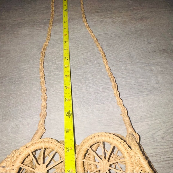 WICKER Woven Lemon Orange Geometric Unique Shoulder Bag Gathering Basket Decor - Picture 8 of 8